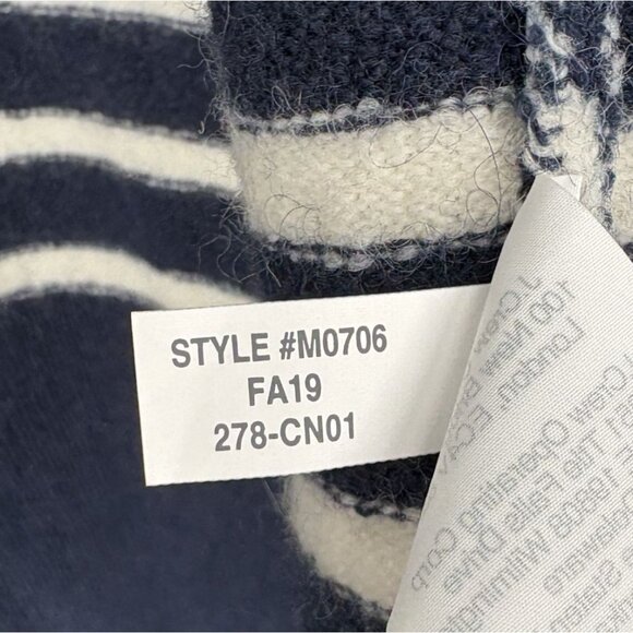 Madewell Women's Cozy Walker Cardigan Sweater XS Navy White Alpaca Nautical - Picture 5 of 7